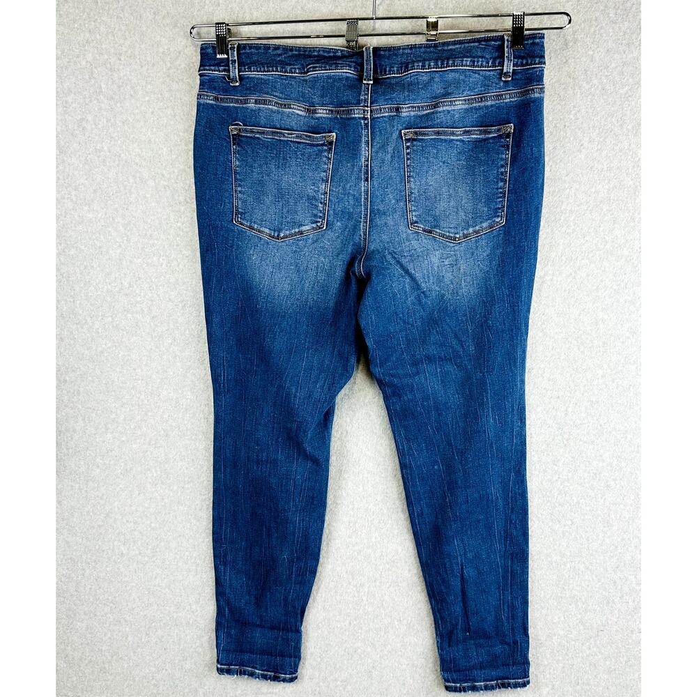 Maurices Womans 20W Reg Plus Skinny Jeans Blue Stretch Pockets Denim High Rise - Picture 5 of 8